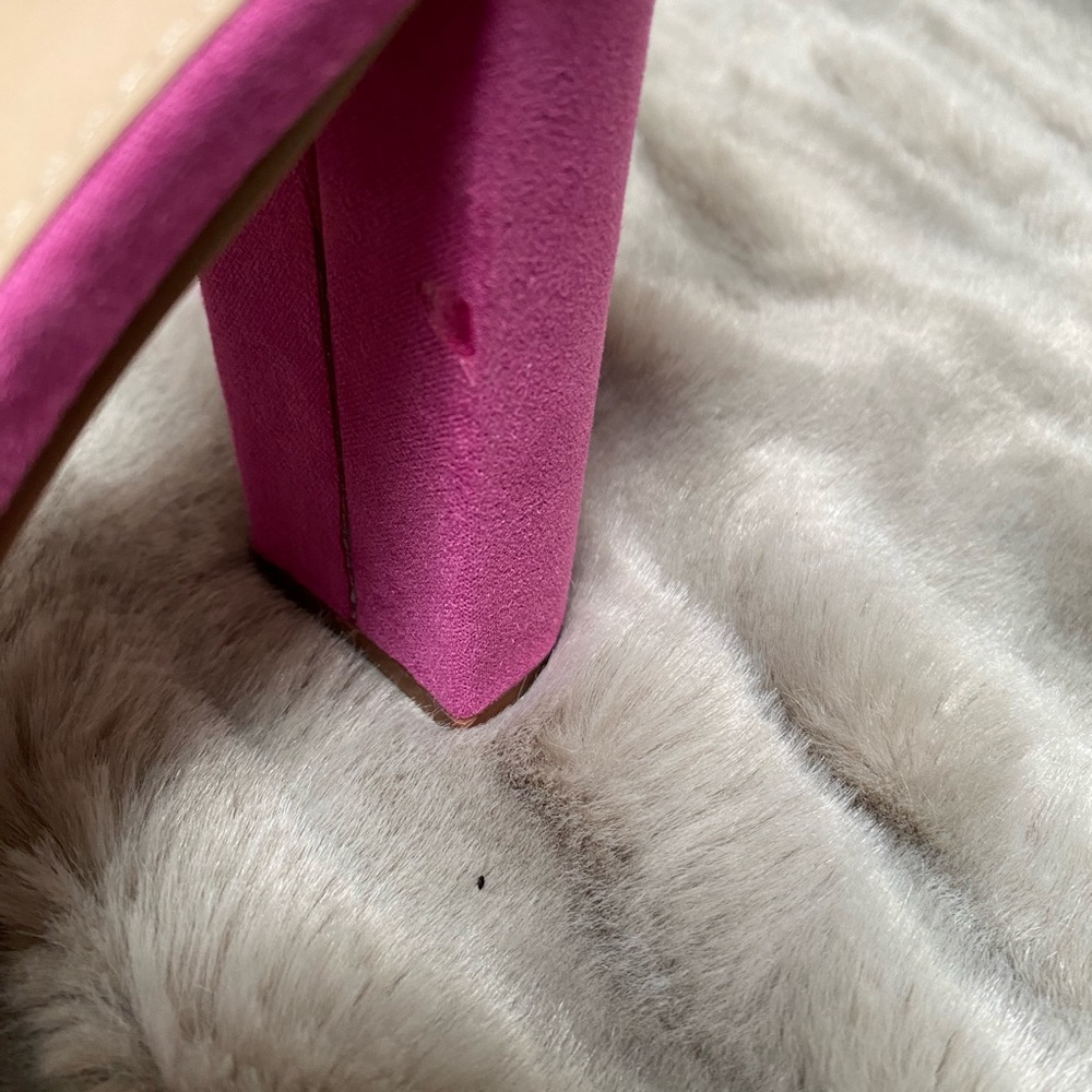 ✨HOST PICK✨ Lulus Taylor Fuchsia Suede Ankle Strap Heels size 7.5 - Picture 5 of 7